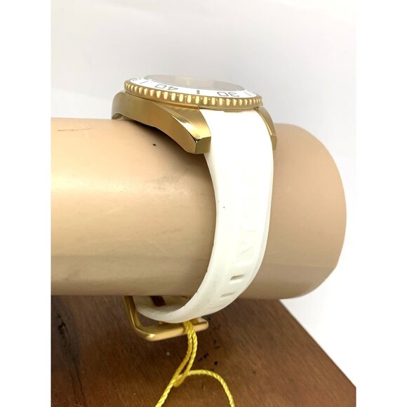 Invicta Women's Watch 22703 Angel Round Analog Date Gold Tone White Rubber Strap - Picture 11 of 13